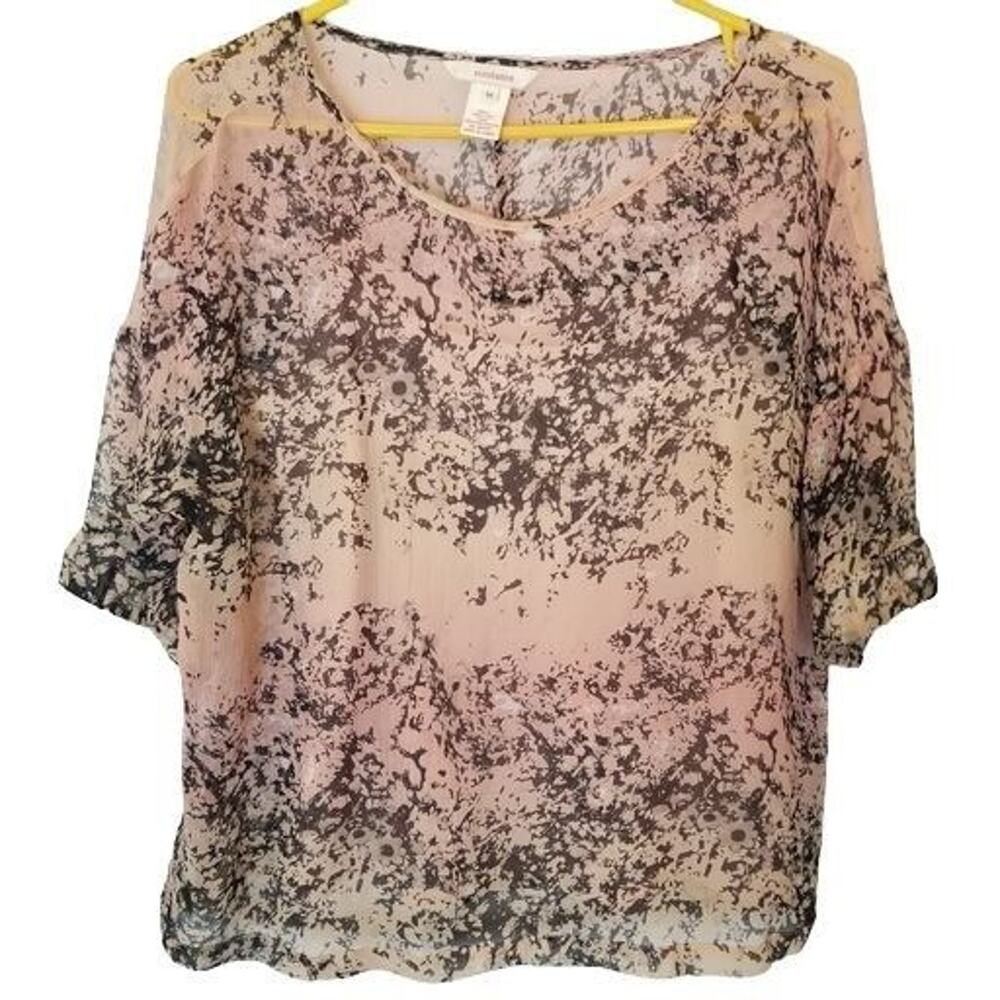 Sundance Womens Artsy Silk Top Size M Sheer Boho Hippie Festival Cottagecore
